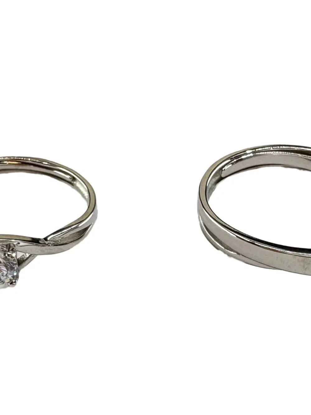 Solid 925 Sterling Silver Matching Couple Rings Set Adjustable His & Her